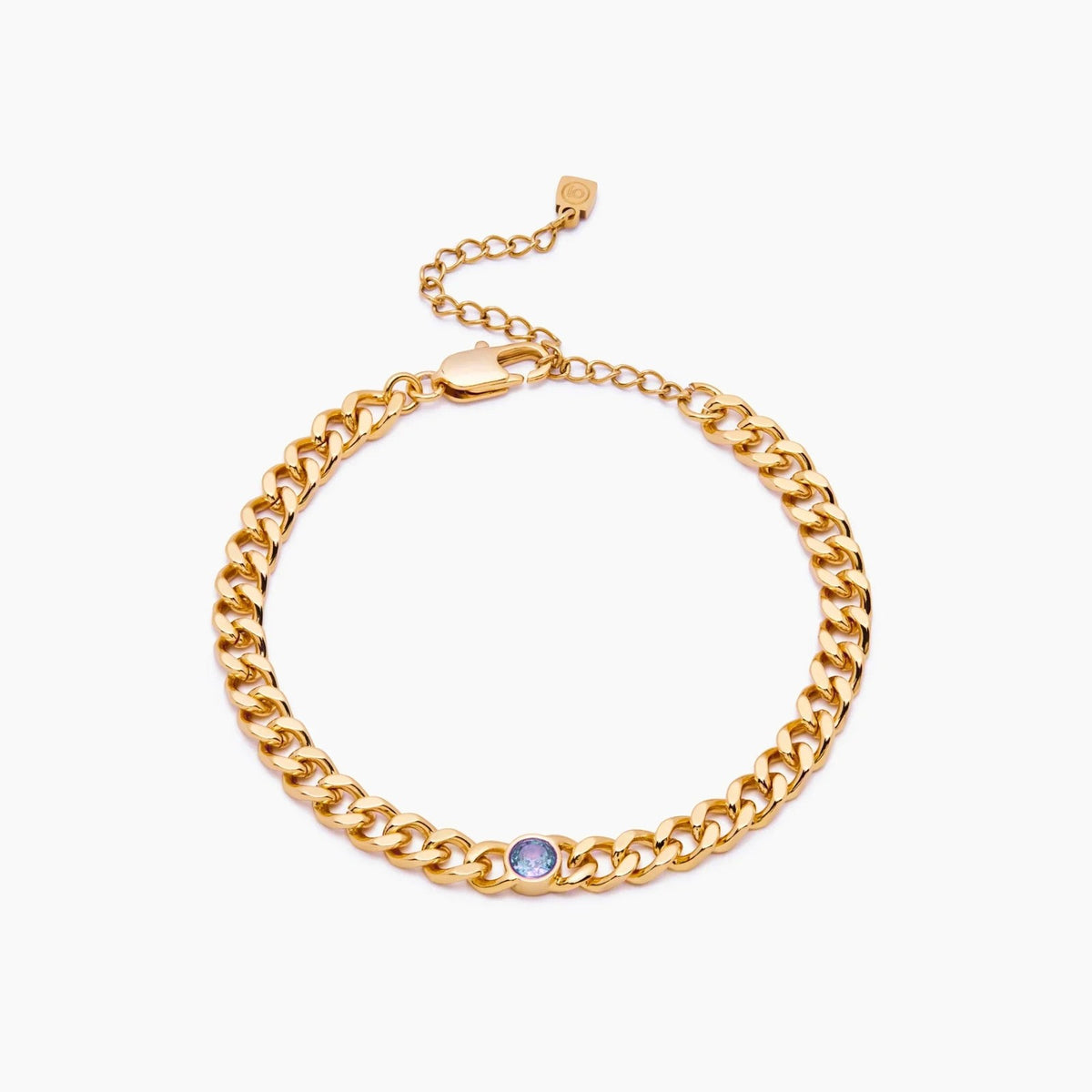 curb-chain-birthstone-bracelet — Gold / Dec-Blue Topaz