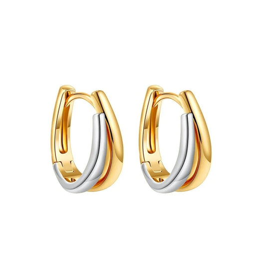 Simple Double Layer U Shape Mini Hoop Earrings